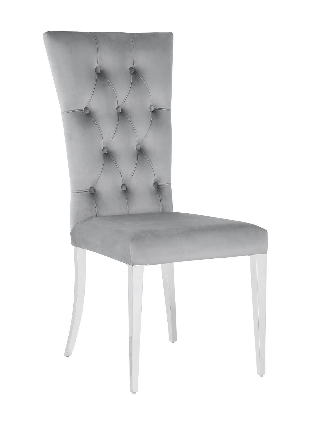 Kerwin Tufted Upholstered Side Chair (Set of 2) Gray Chrome - Image 1