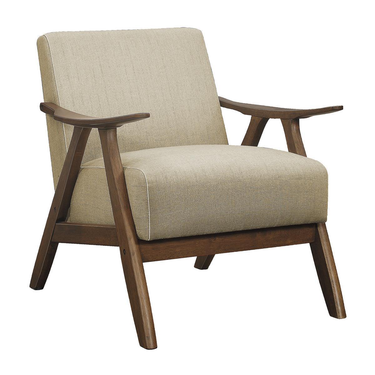 Damala Light Brown Fabric Accent Chair - Image 1