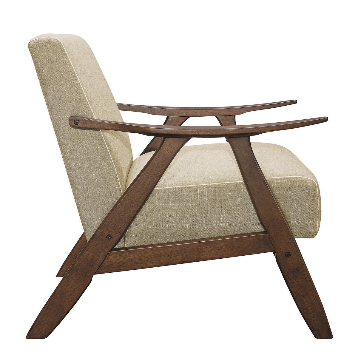 Damala Light Brown Fabric Accent Chair - Image 3