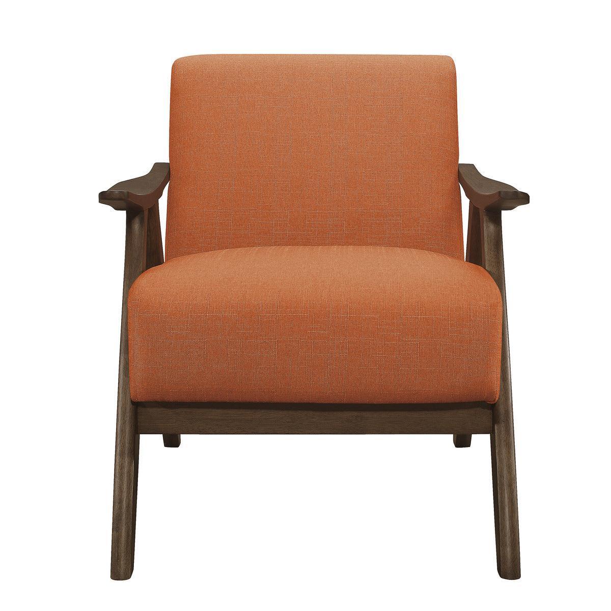 Damala Orange Fabric Accent Chair - Image 2