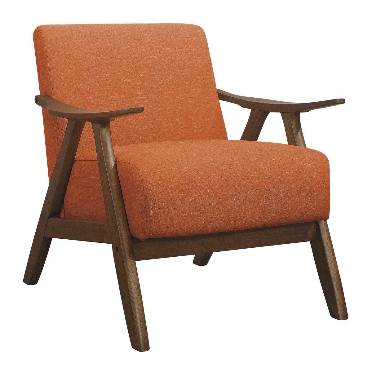 Damala Orange Fabric Accent Chair - Image 1