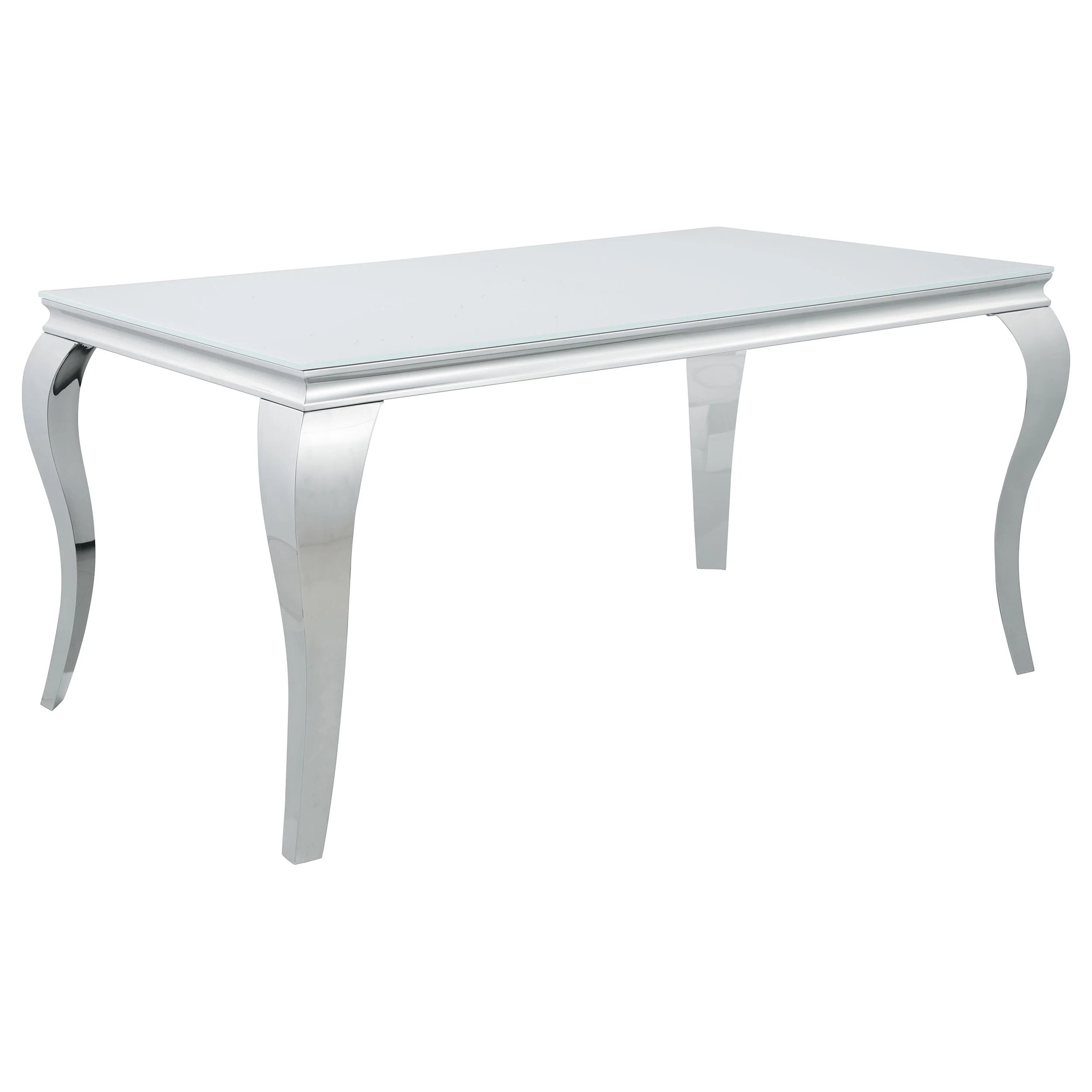 Carone White Teal II 81-inch Rectangular Glass Dining Room Set - Image 3