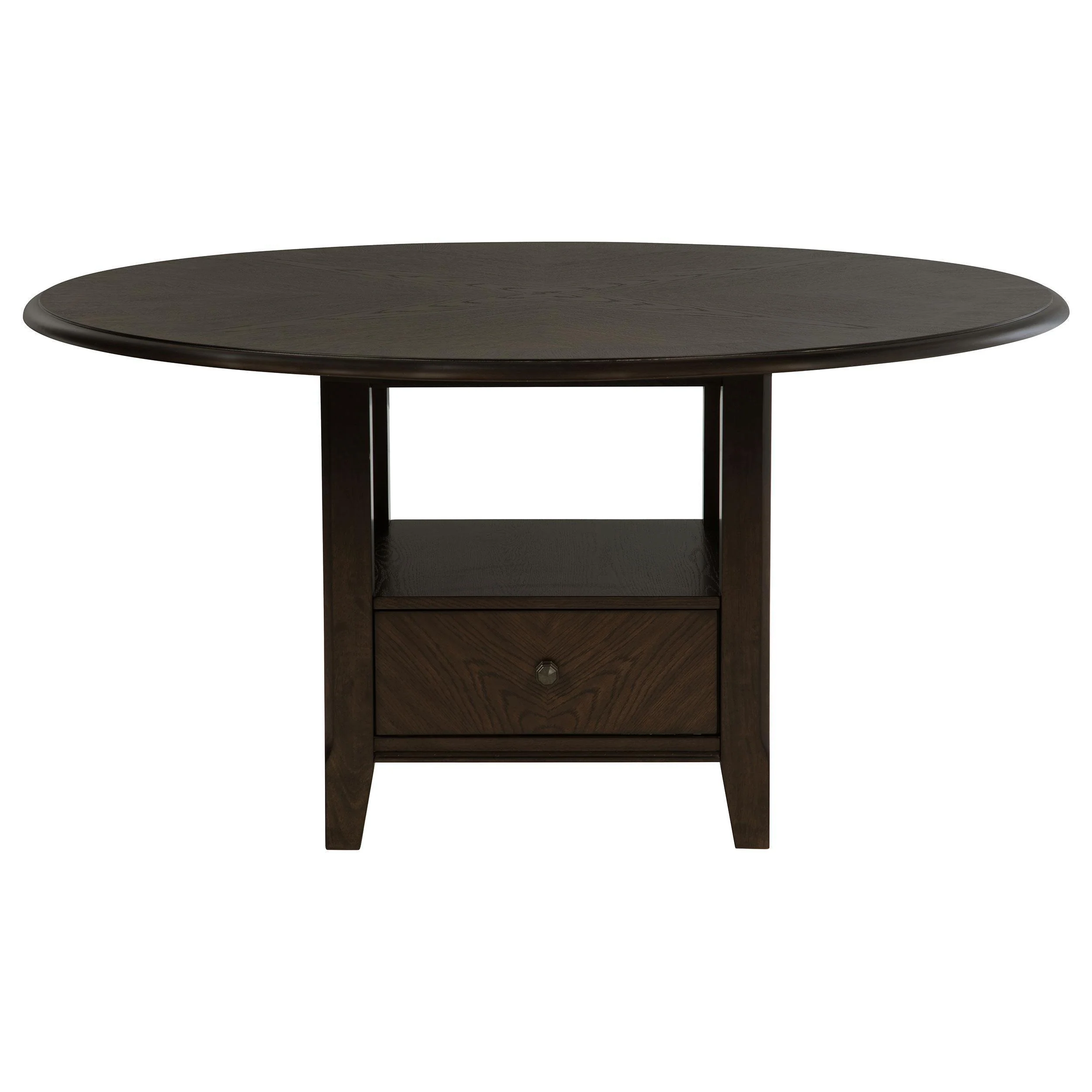 Twyla 60-inch Round Dining Table with Drawer Dark Cocoa - Image 3