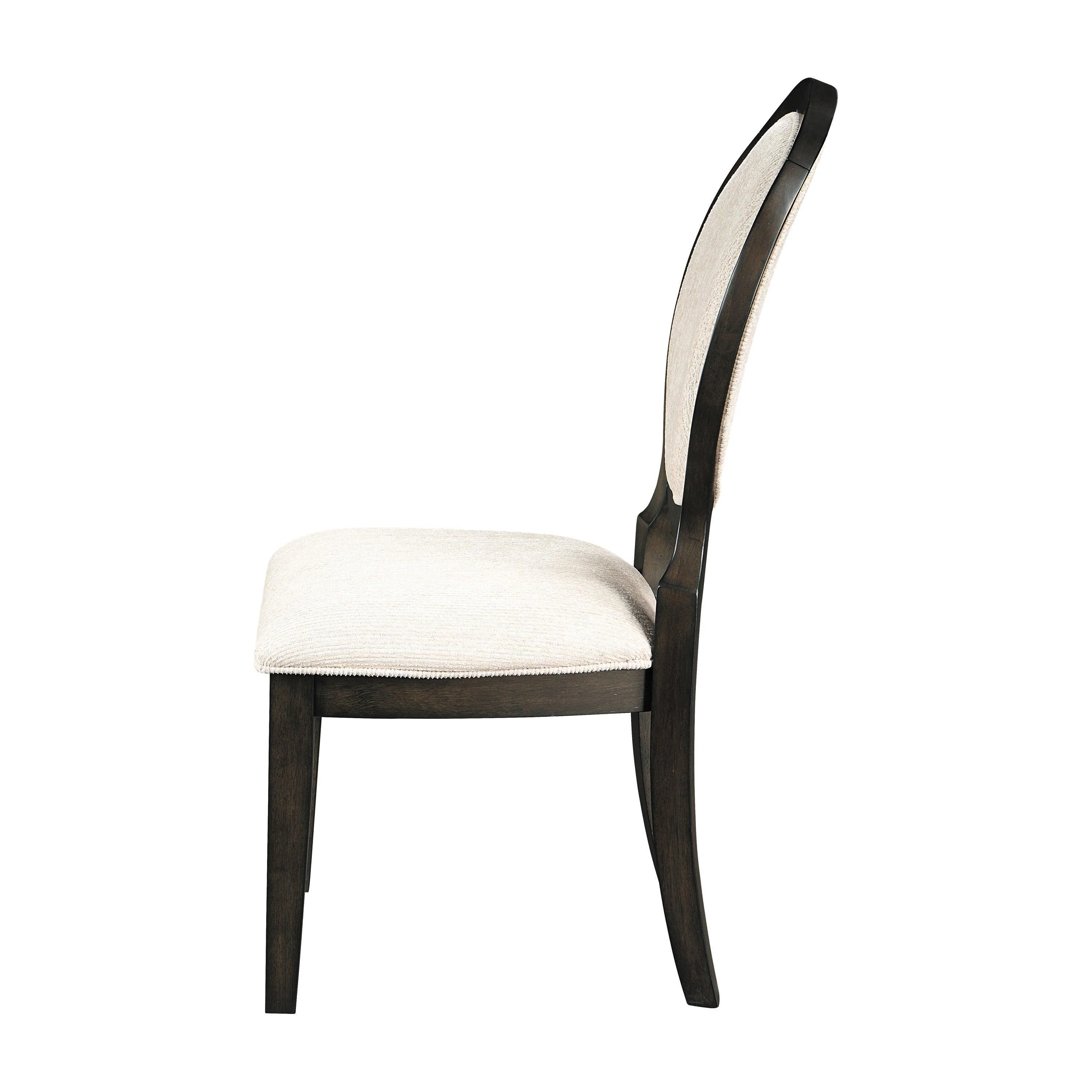 Twyla Upholstered Dining Chairs With Oval Back (Set of 2) Cream Dark Cocoa - Image 3