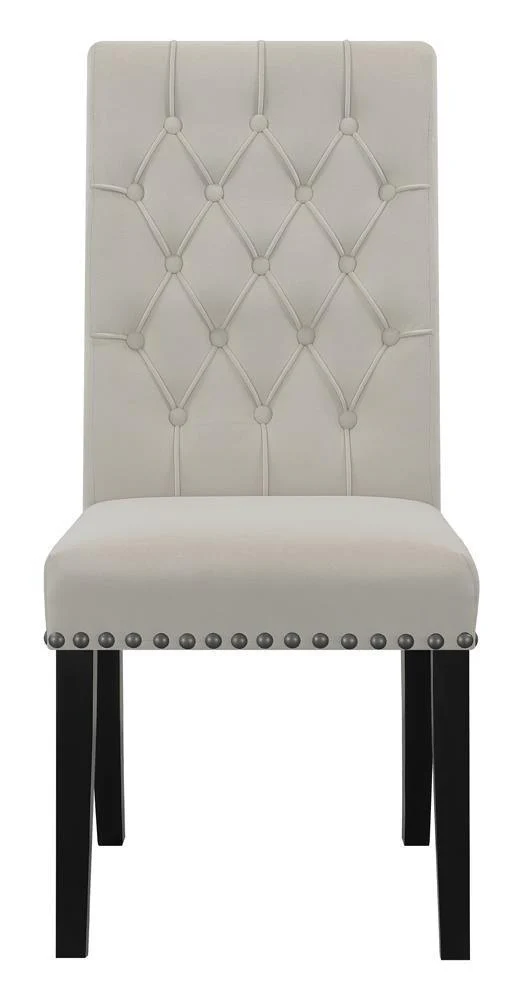 Alana Upholstered Tufted Side Chairs With Nailhead Trim (Set of 2) - Image 2
