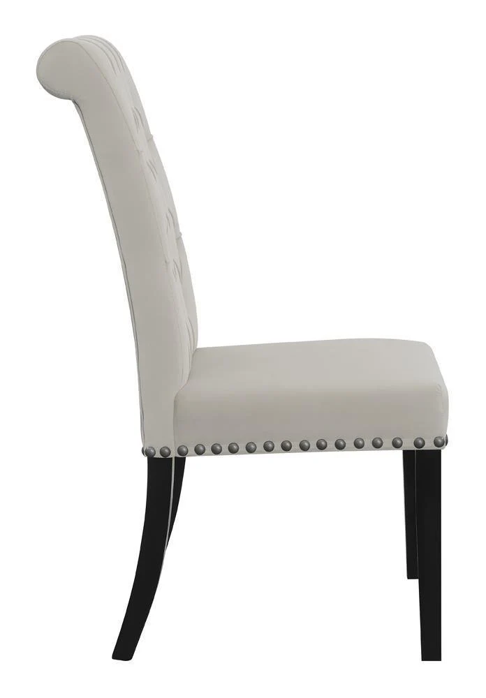 Alana Upholstered Tufted Side Chairs With Nailhead Trim (Set of 2) - Image 3
