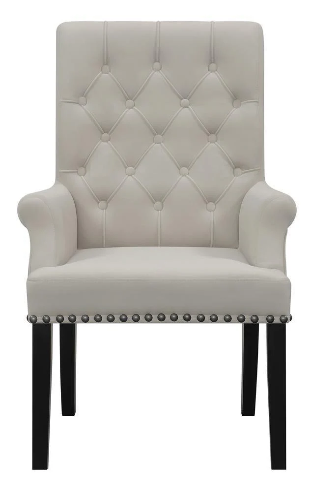 Alana Upholstered Tufted Arm Chair With Nailhead Trim - Image 2