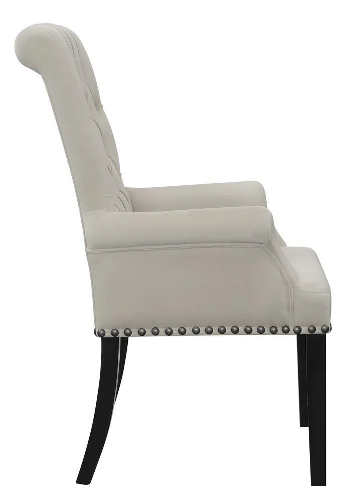 Alana Upholstered Tufted Arm Chair With Nailhead Trim - Image 3