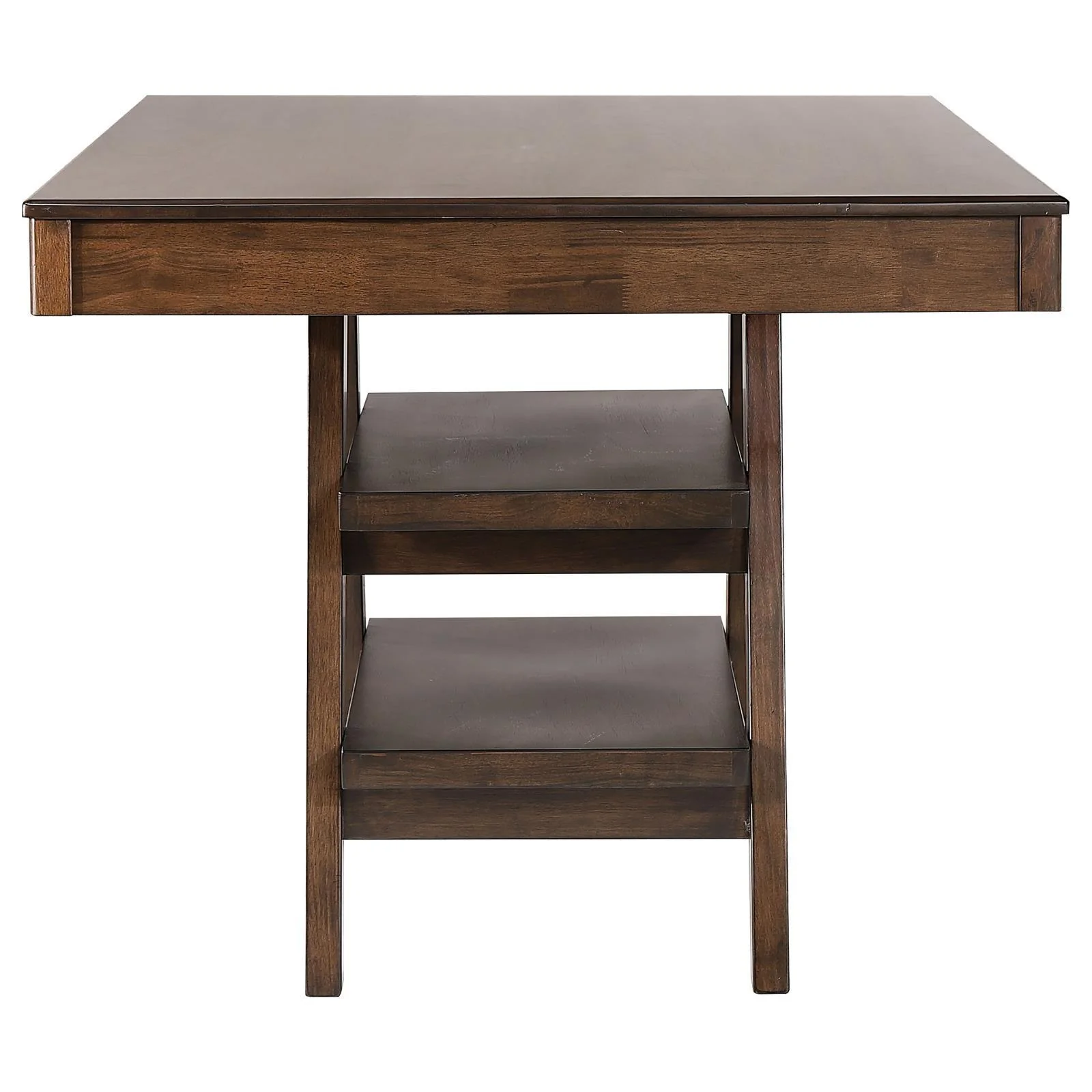 Dewey 2 Drawer Counter Height Table With Open Shelves Walnut - Image 2