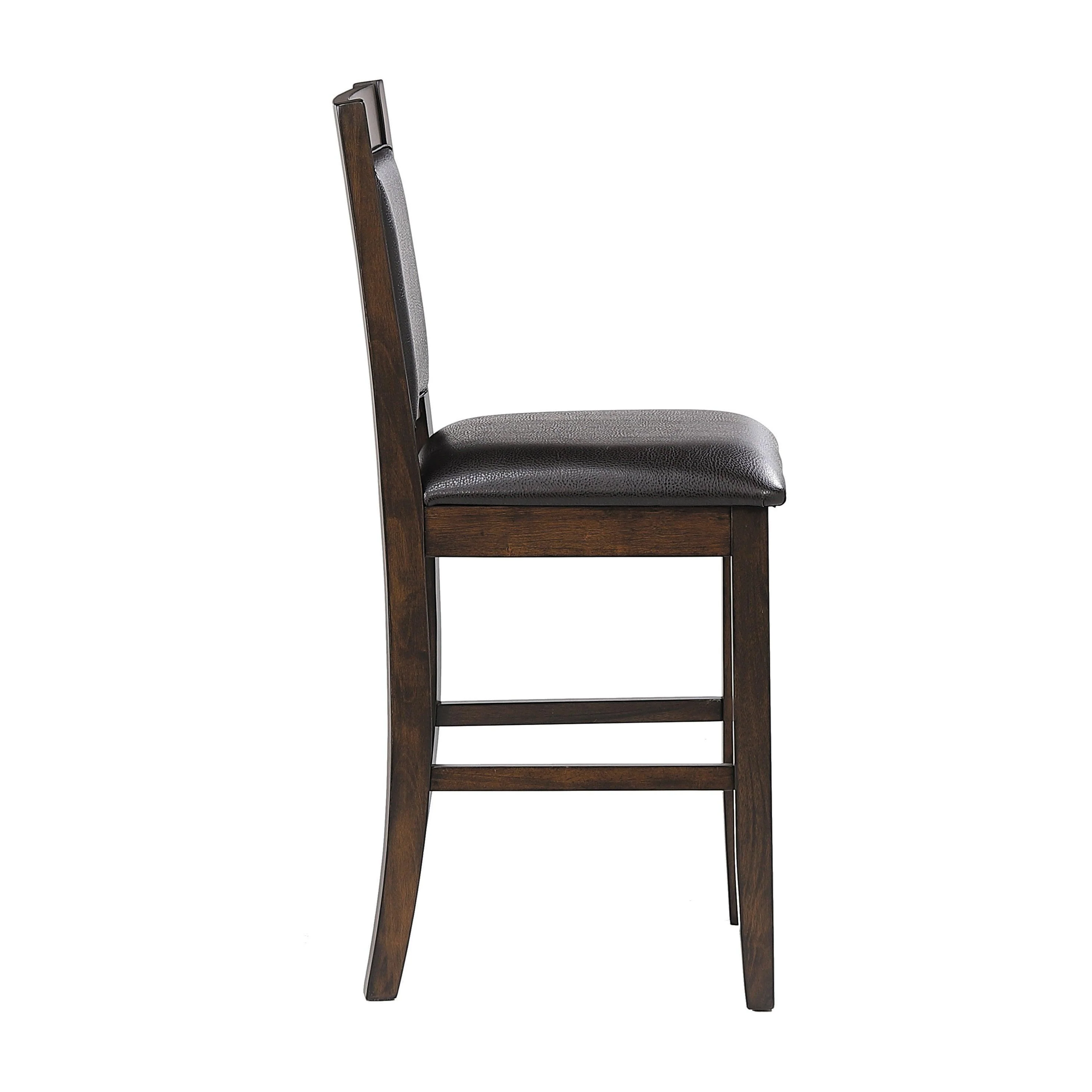 Dewey Upholstered Counter Height Chairs With Footrest (Set of 2) Brown Walnut - Image 3