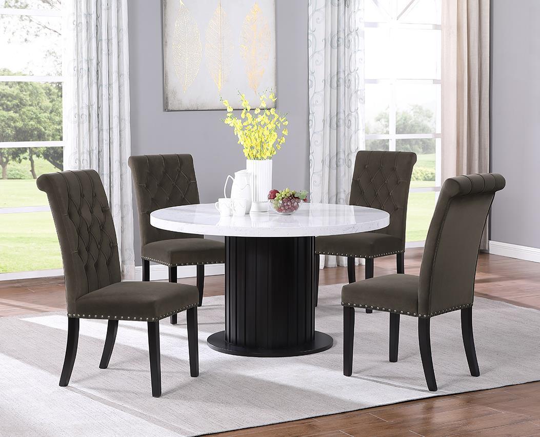 Suzanne Black White Circular Dining Room Set - Image 1