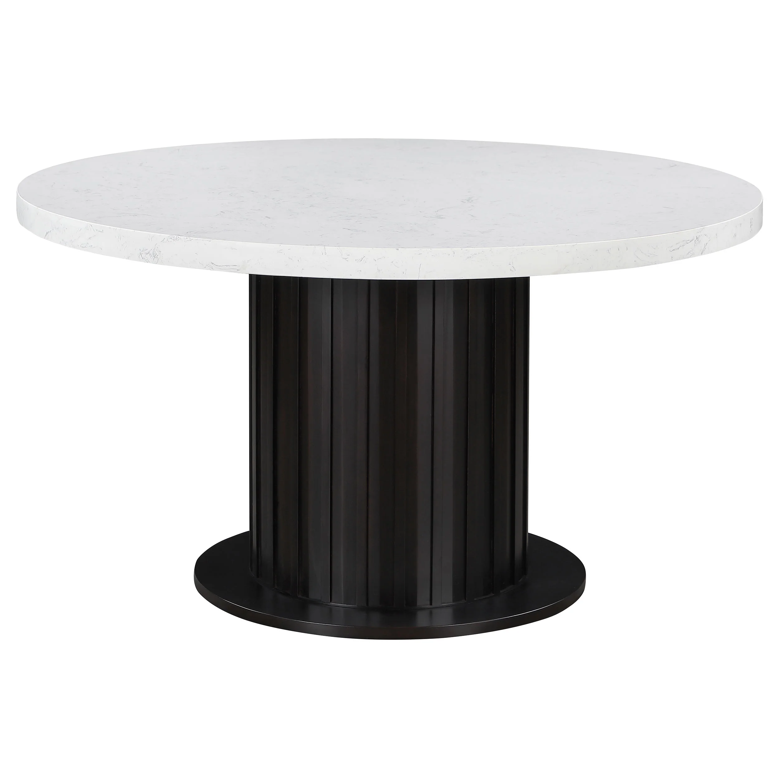 Sherry Sand Round Marble Top Dining Room Set - Image 3