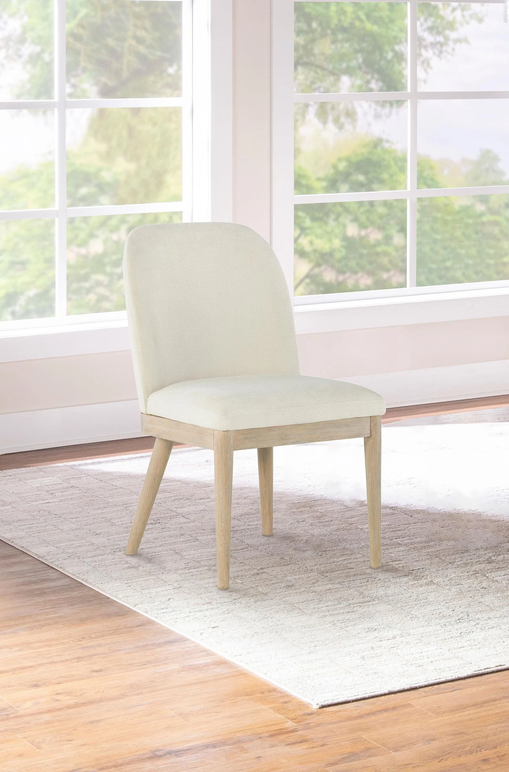 Solano Upholstered Dining Side Chair Beige (Set of 2) - Image 2