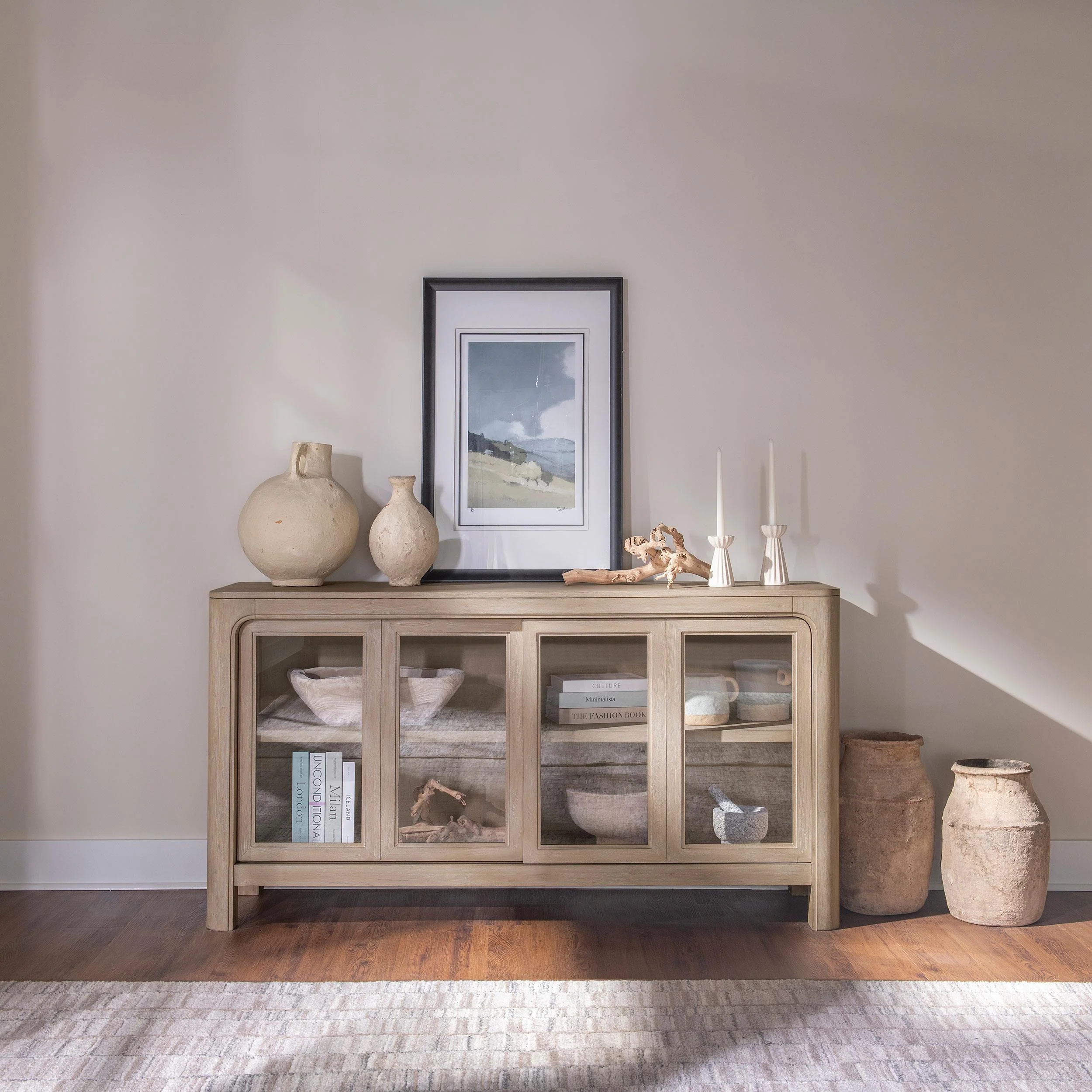 Solano Sliding Door Dining Sideboard Server Weathered Mango - Image 3
