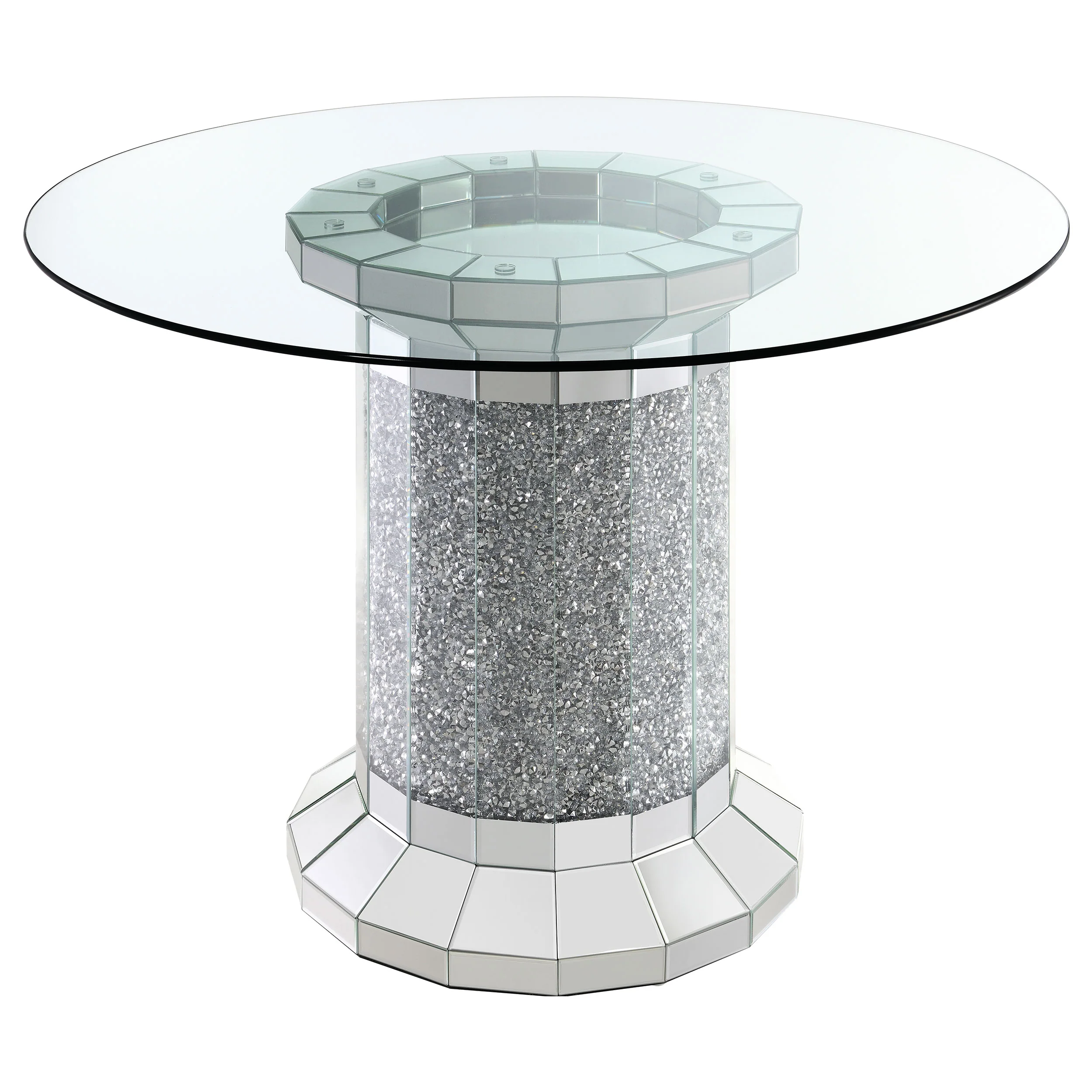 Ellie Black Mirrored Counter Height Set - Image 3
