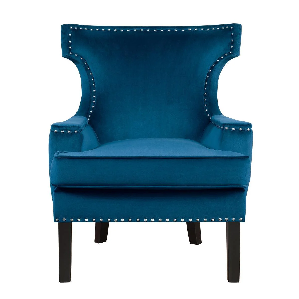 Lapis Blue Velvet Fabric Accent Chair - Image 1