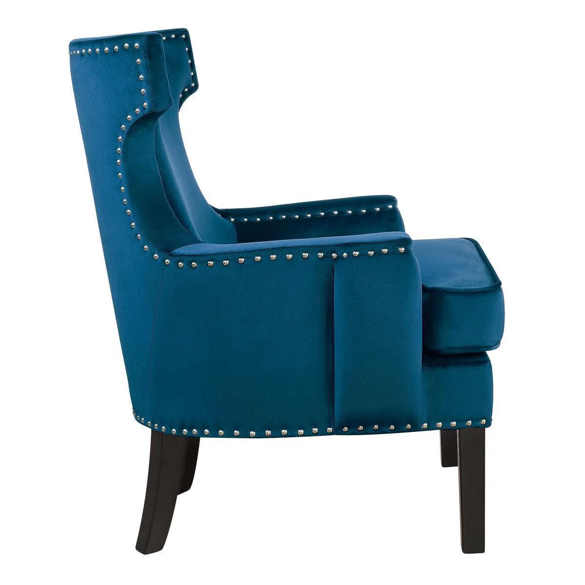 Lapis Blue Velvet Fabric Accent Chair - Image 3