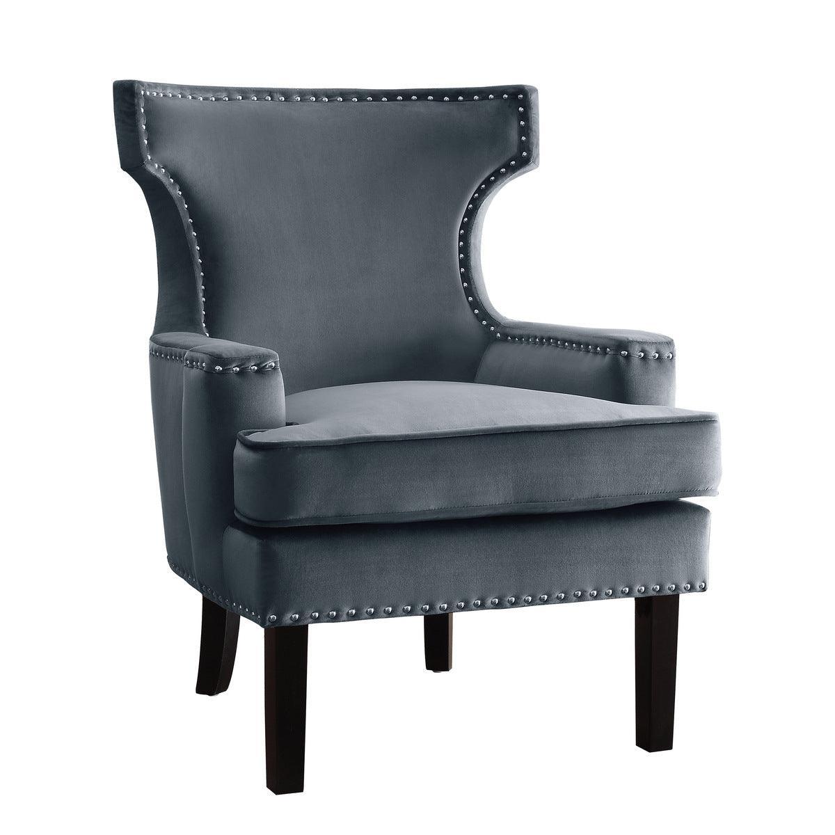 Lapis Gray Velvet Fabric Accent Chair - Image 2
