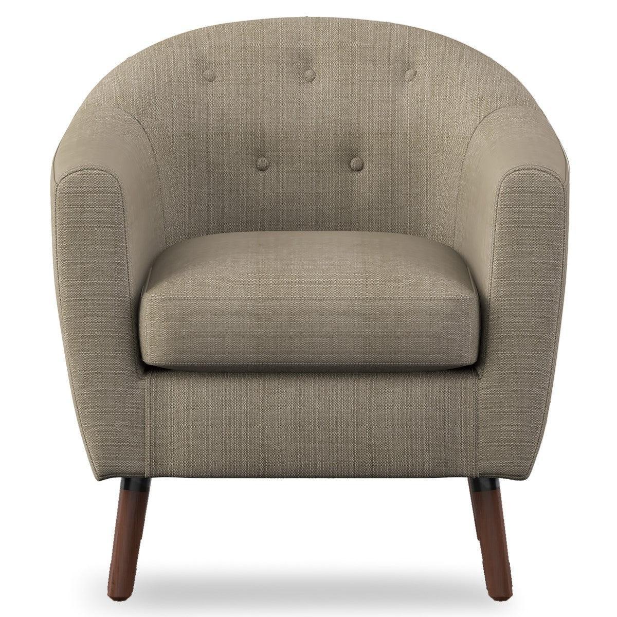 Lucille Beige Fabric Tufted Accent Chair - Image 1