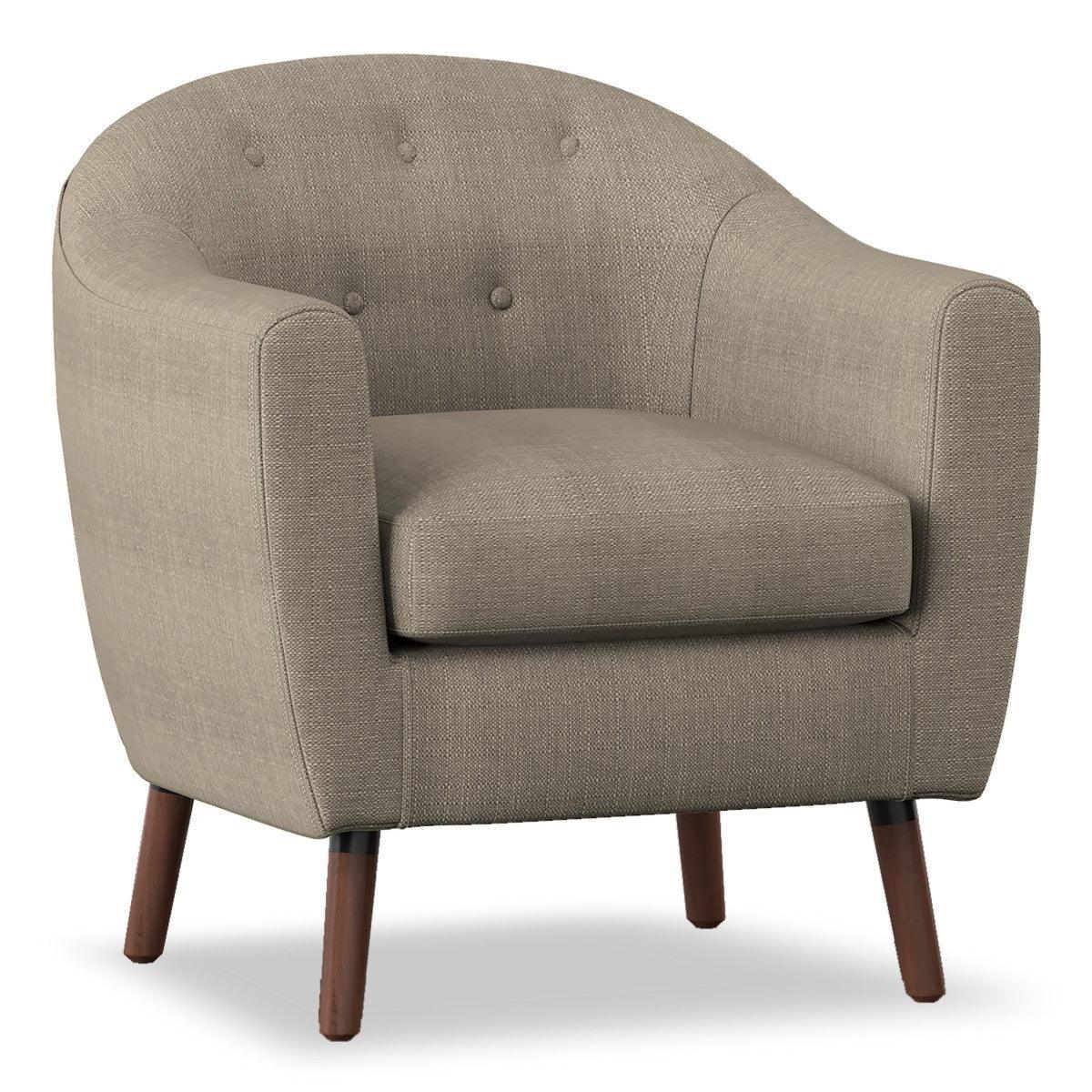 Lucille Beige Fabric Tufted Accent Chair - Image 2