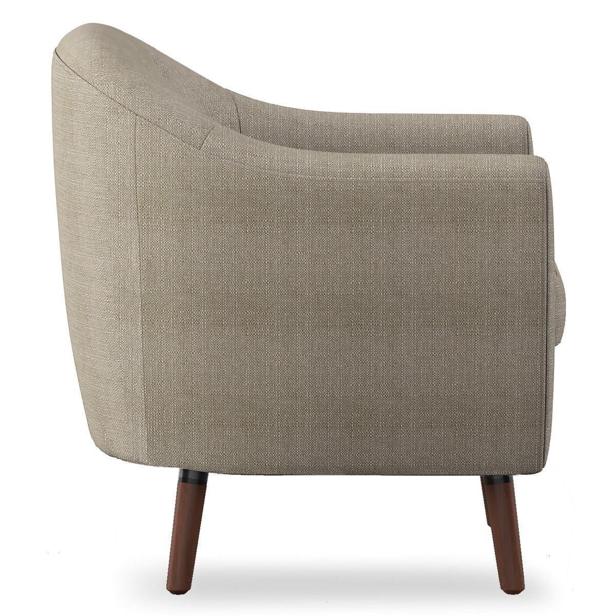 Lucille Beige Fabric Tufted Accent Chair - Image 3