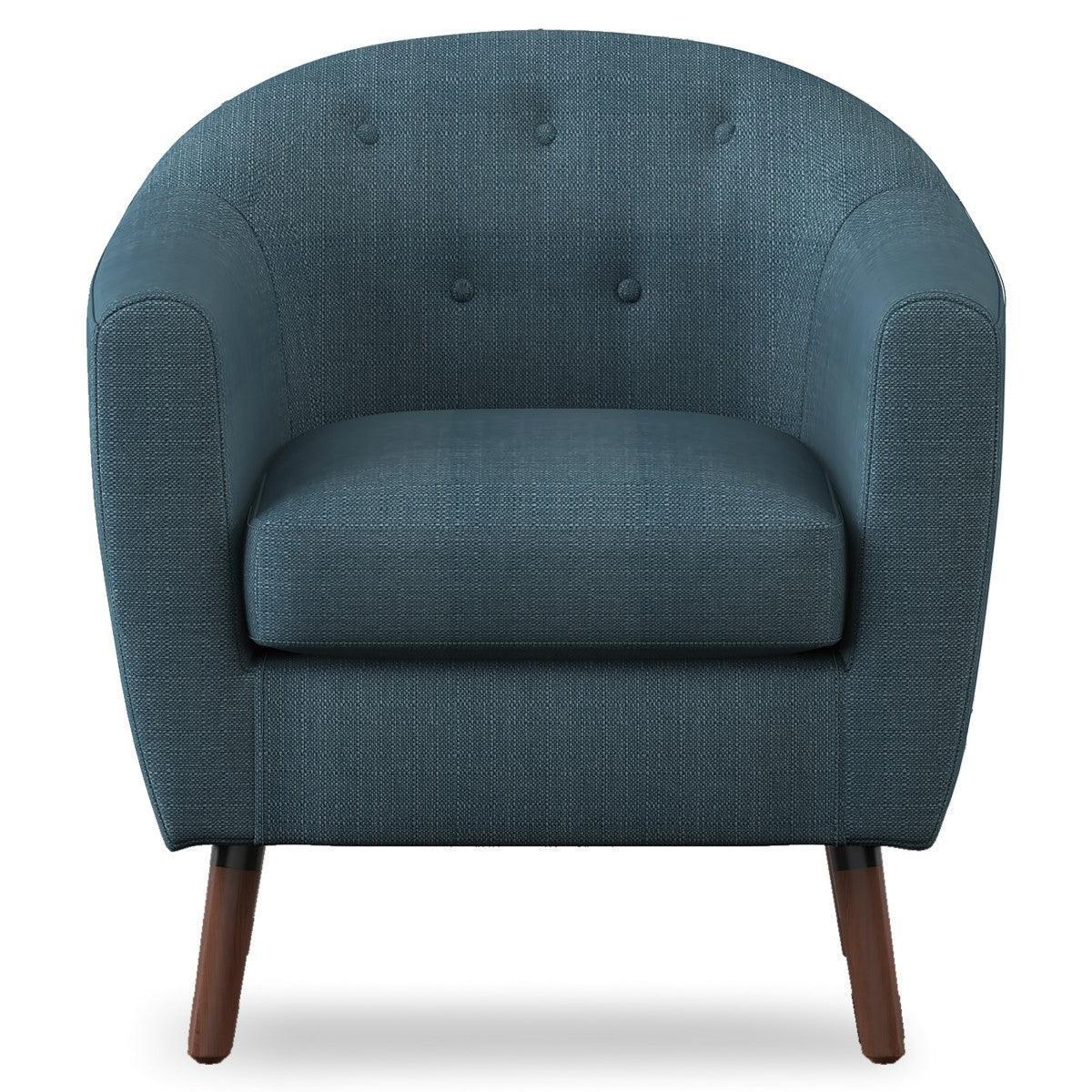 Lucille Blue Fabric Tufted Accent Chair - Image 1