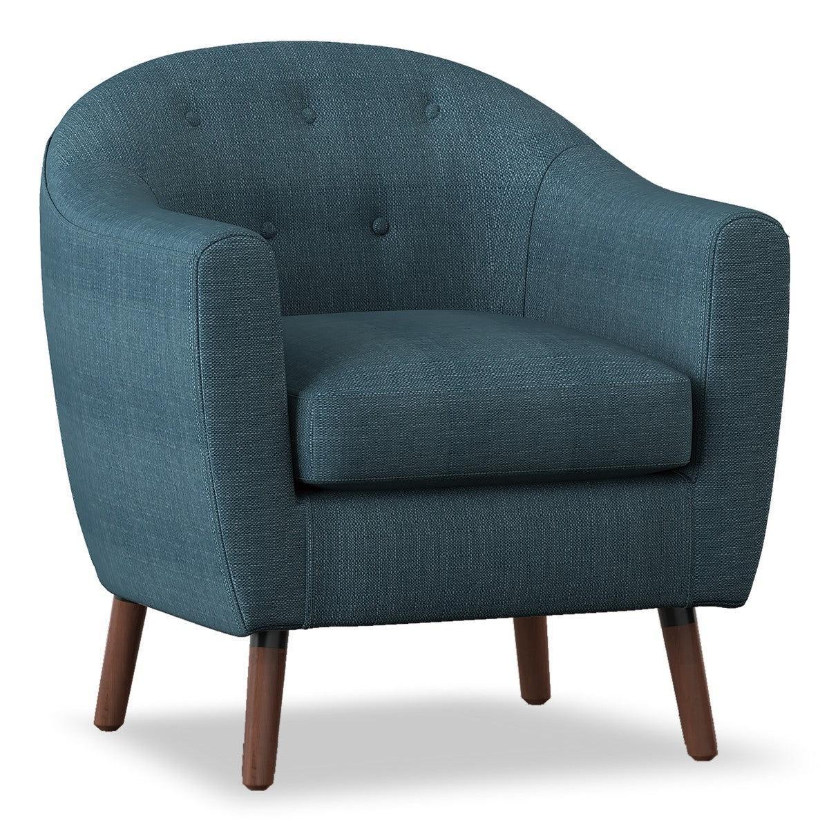 Lucille Blue Fabric Tufted Accent Chair - Image 2