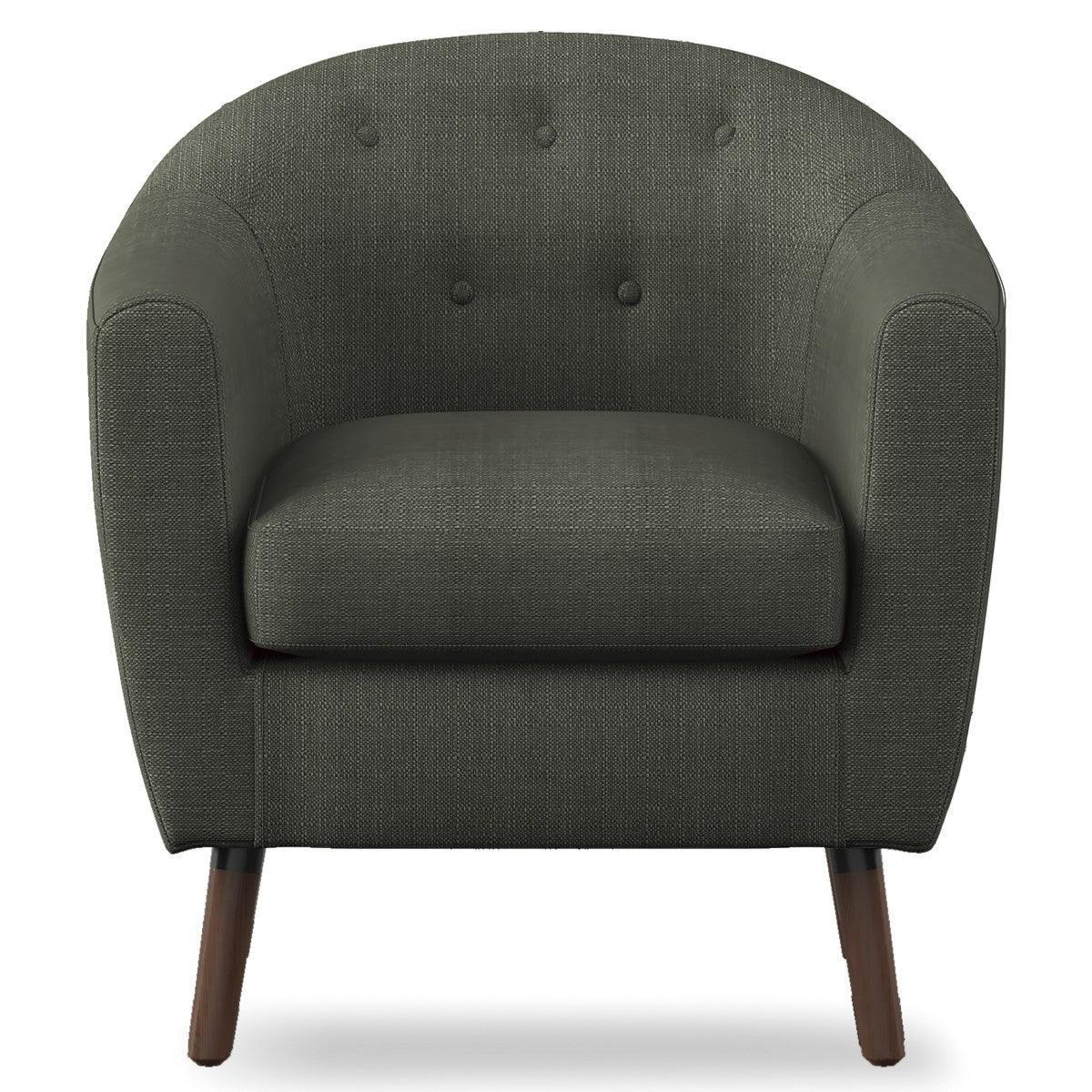 Lucille Gray Fabric Tufted Accent Chair - Image 1
