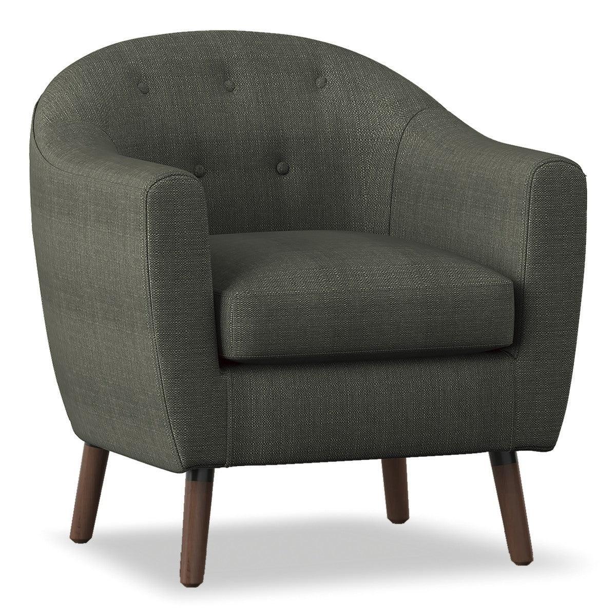 Lucille Gray Fabric Tufted Accent Chair - Image 2
