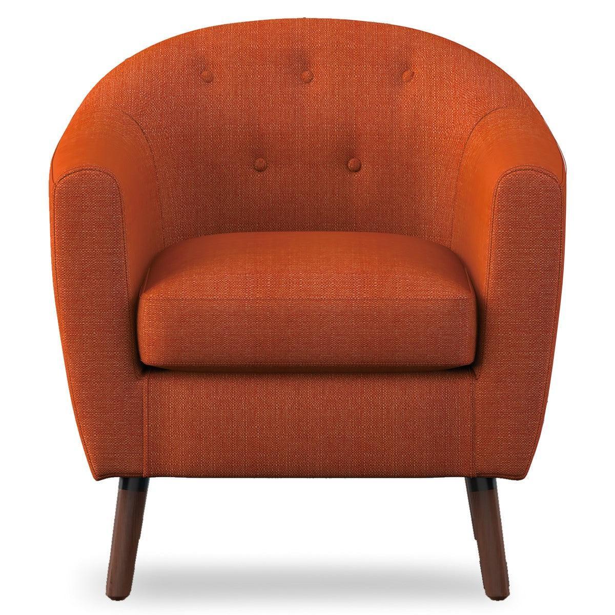 Lucille Orange Fabric Tufted Accent Chair - Image 1