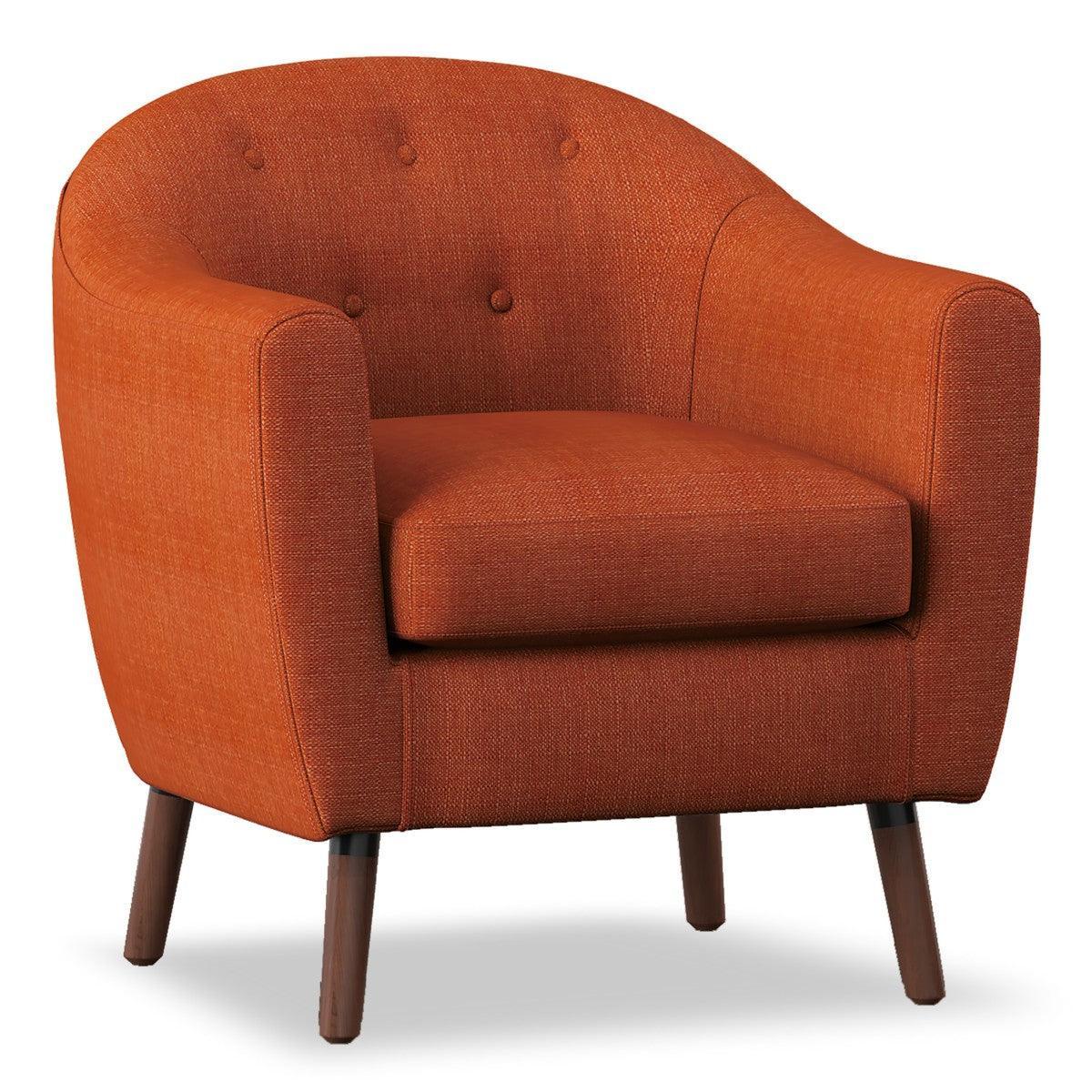 Lucille Orange Fabric Tufted Accent Chair - Image 2