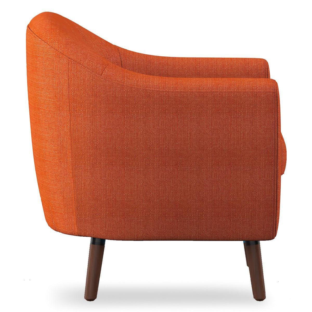 Lucille Orange Fabric Tufted Accent Chair - Image 3