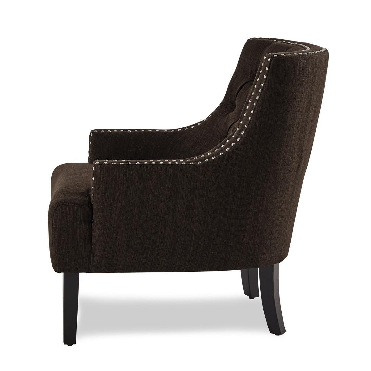 Charisma Chocolate Fabric Tufted Accent Chair - Image 3