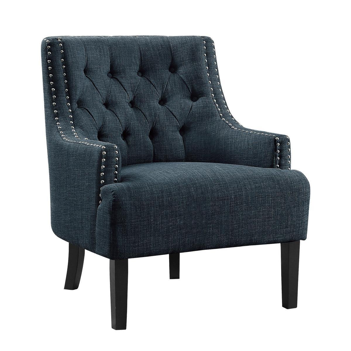 Charisma Indigo Fabric Tufted Accent Chair - Image 2