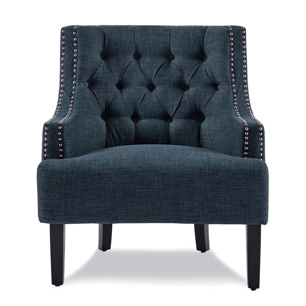 Charisma Indigo Fabric Tufted Accent Chair - Image 1