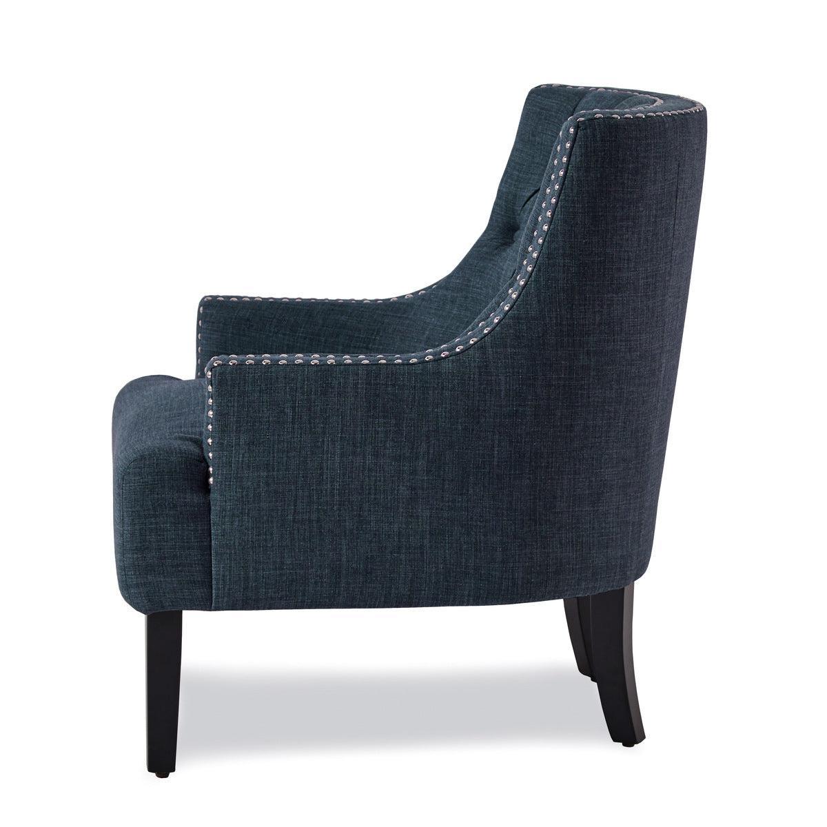 Charisma Indigo Fabric Tufted Accent Chair - Image 3