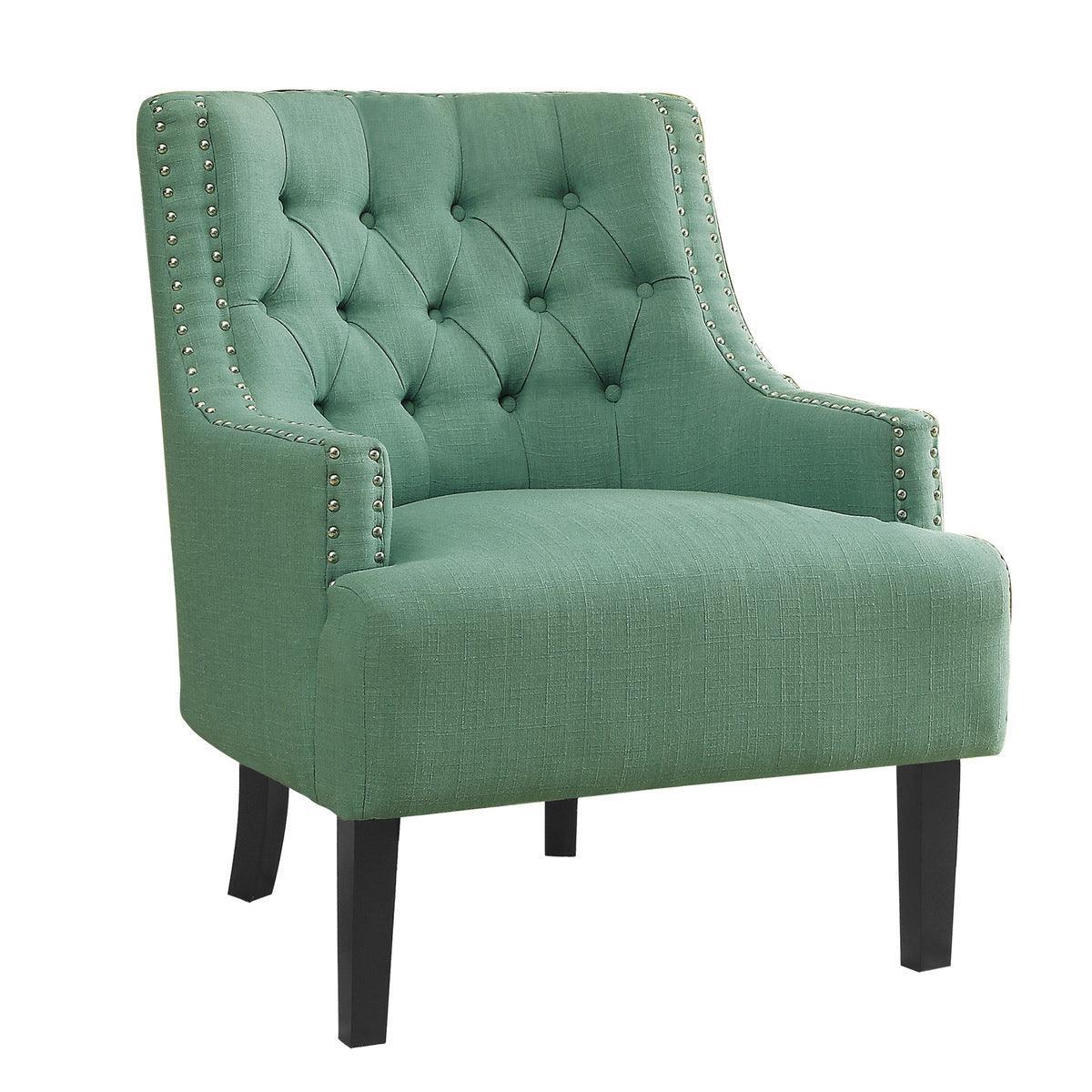 Charisma Teal Fabric Tufted Accent Chair - Image 2