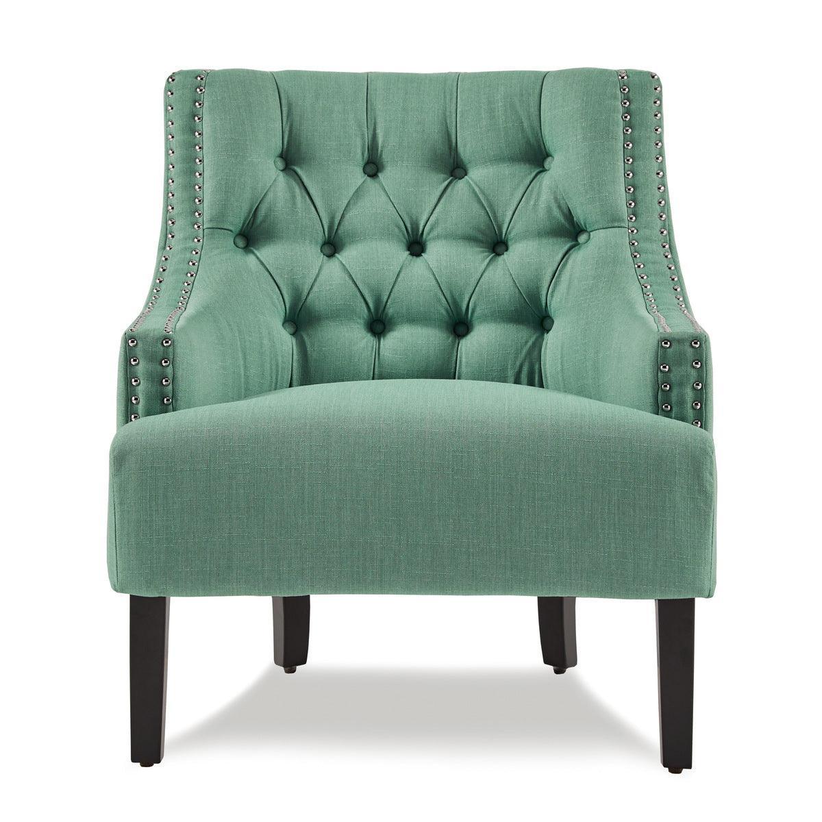 Charisma Teal Fabric Tufted Accent Chair - Image 1