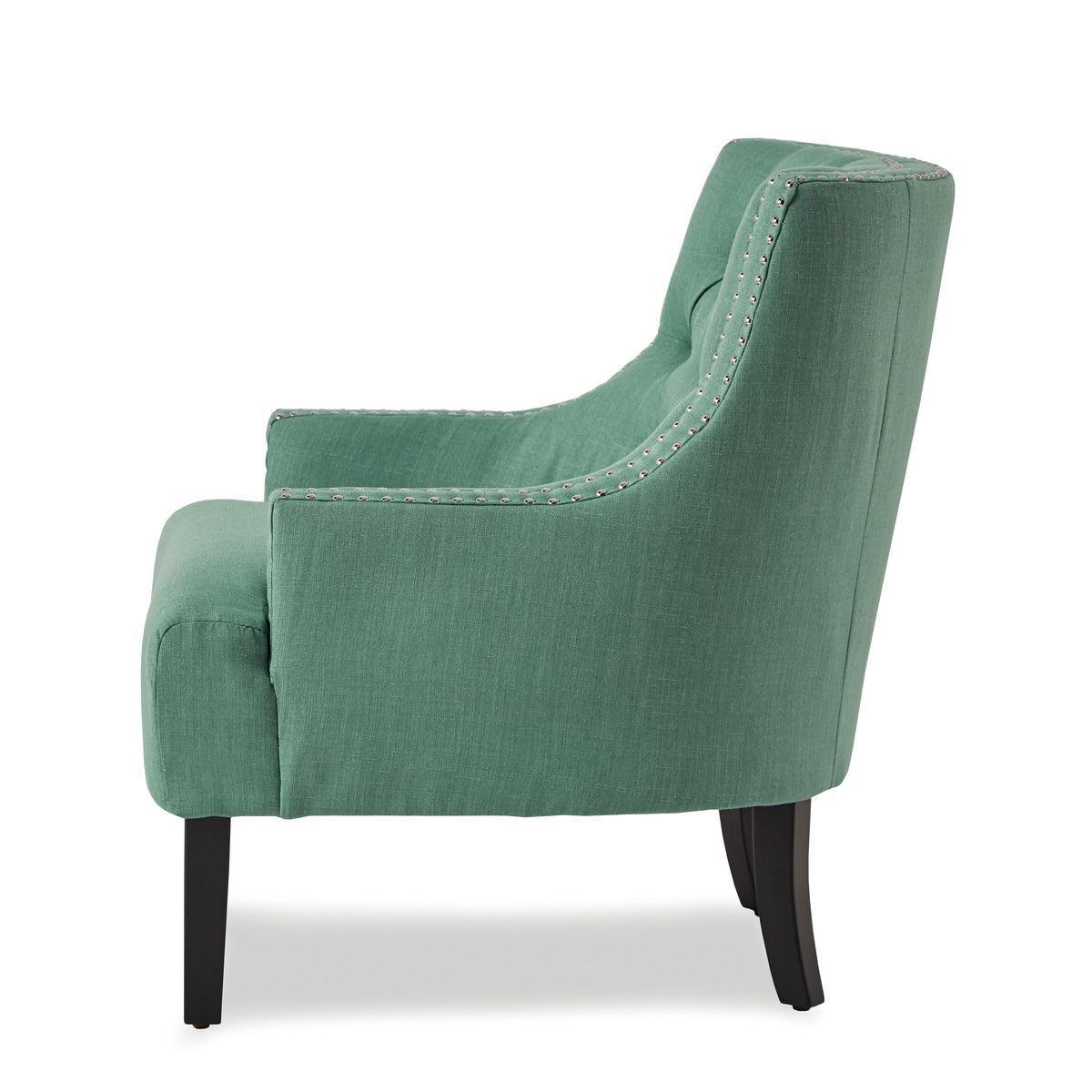 Charisma Teal Fabric Tufted Accent Chair - Image 3