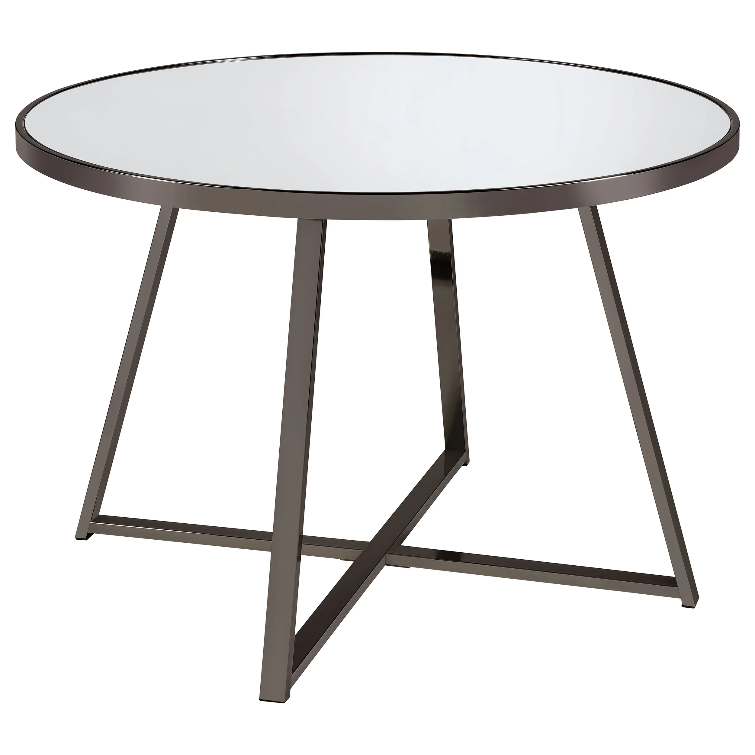 Jillian Black Nickel Round Mirror Top Dining Room Set - Image 3