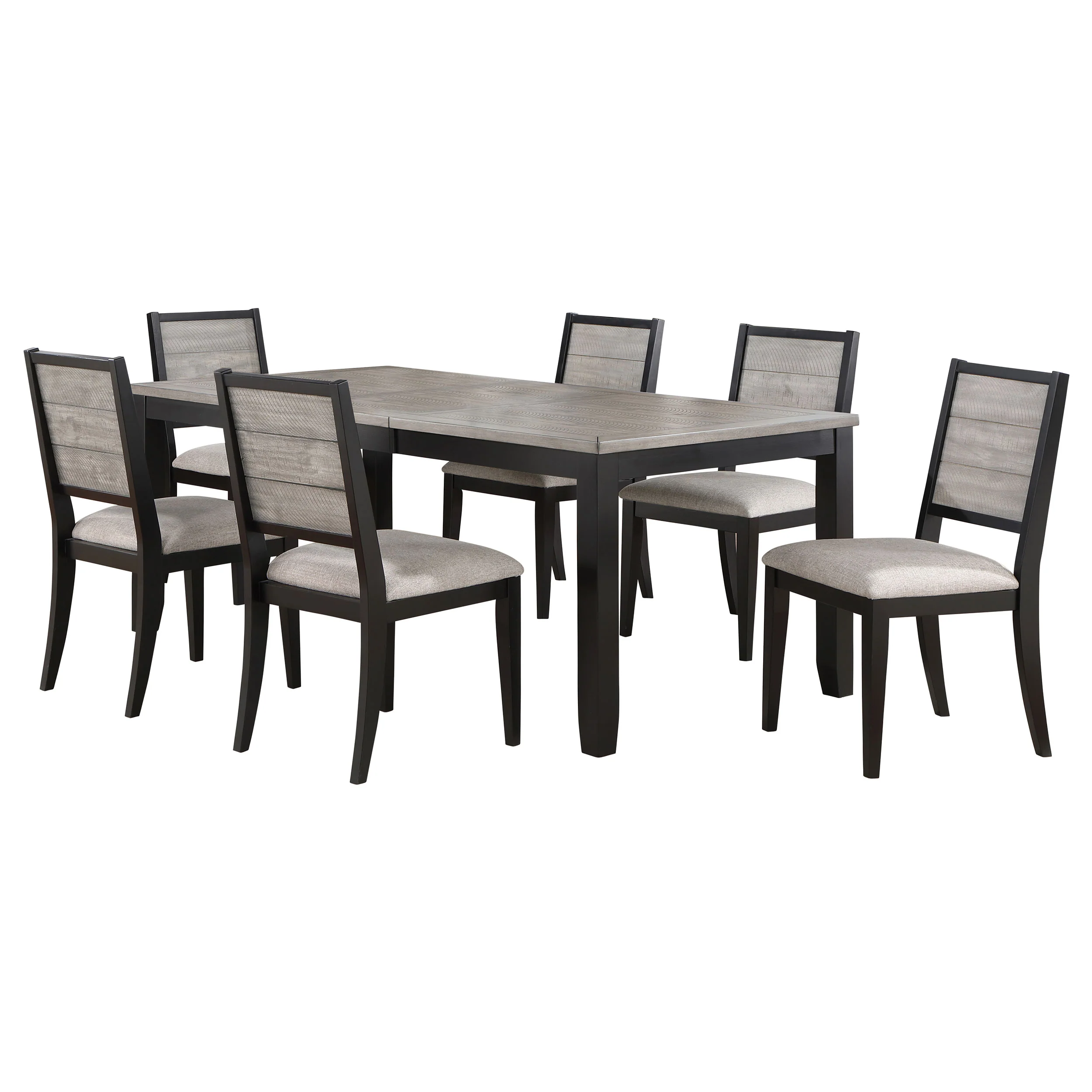 Elodie Black Gray Rectangular Extension Leaf Dining Room Set - Image 3