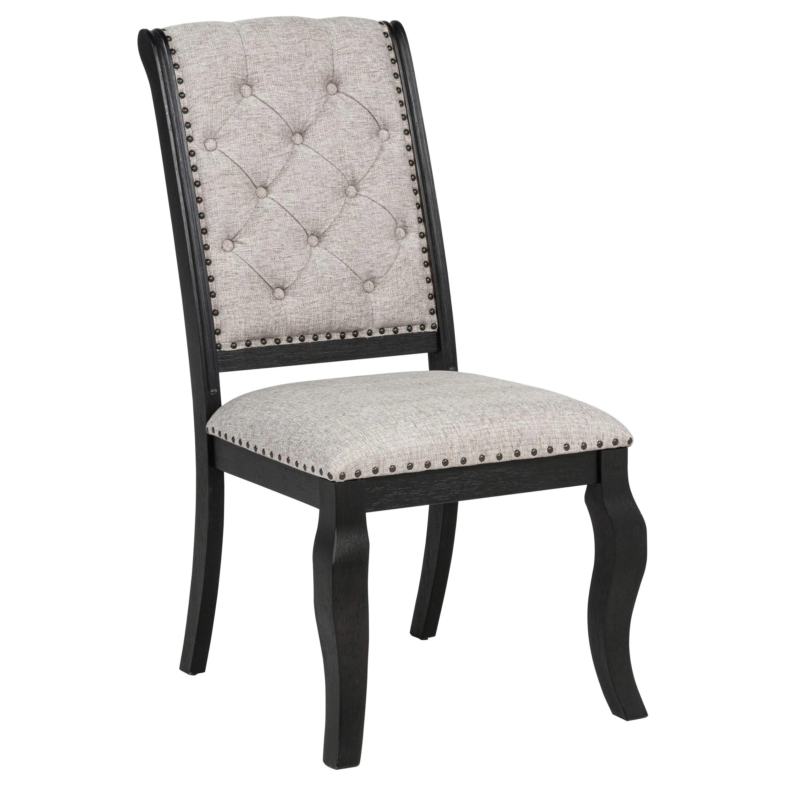 Phelps Upholstered Dining Side Chair Tan Distressed Noir (Set of 2) - Image 3