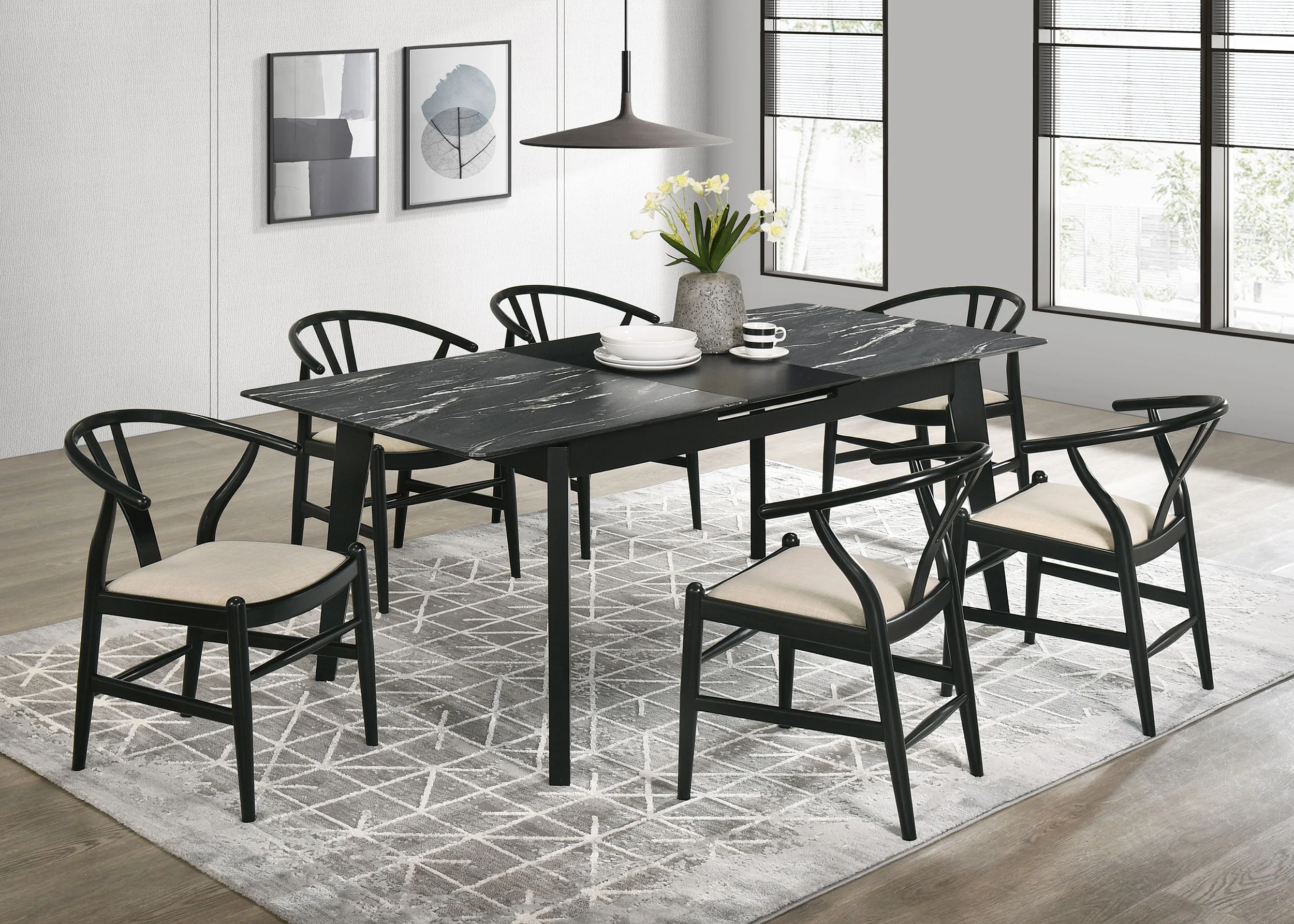 Crestmont Black Extension Leaf Dining Room Set - Image 2