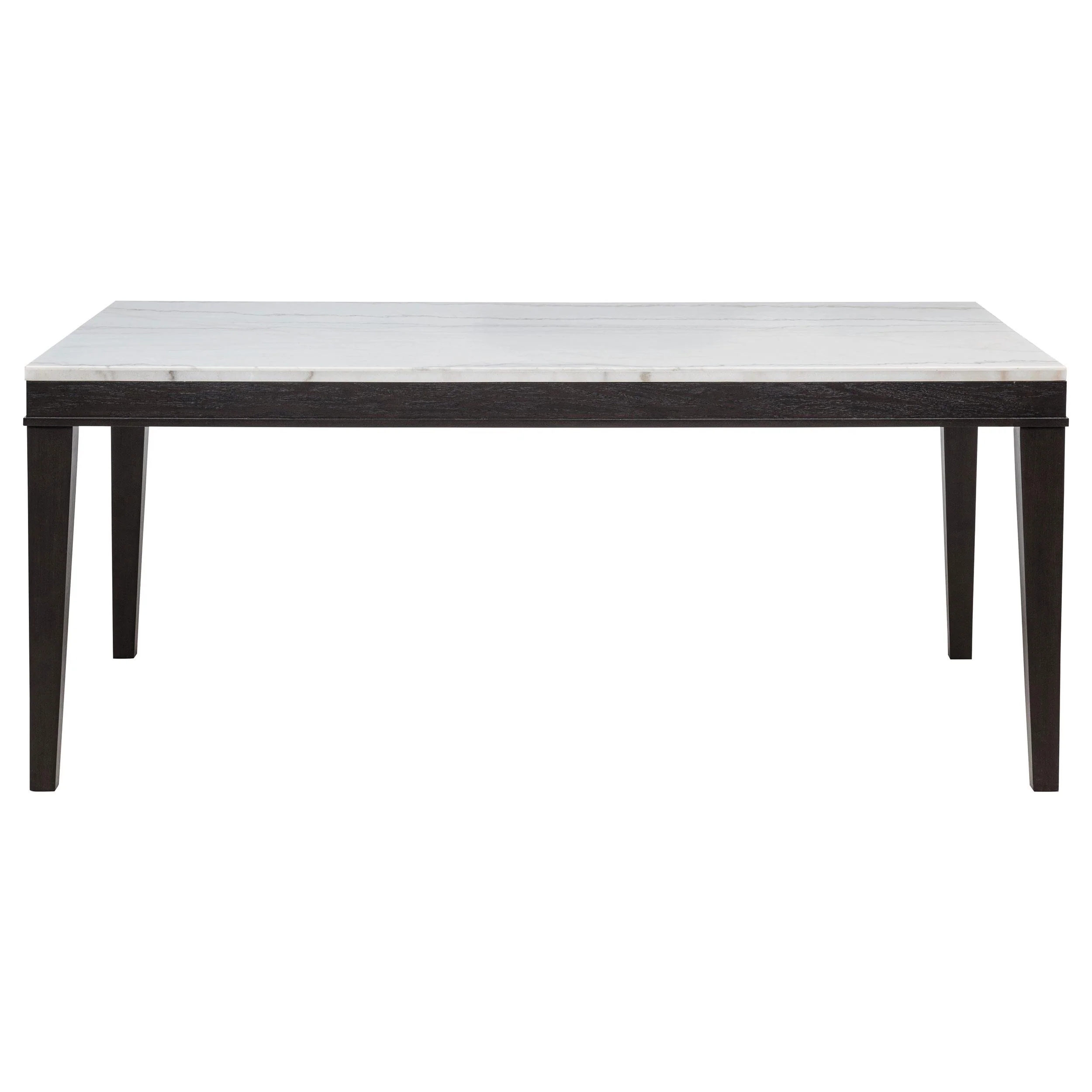 Averill 72-inch Rectangular White Marble Top Dining Table Coffee Bean - Image 3