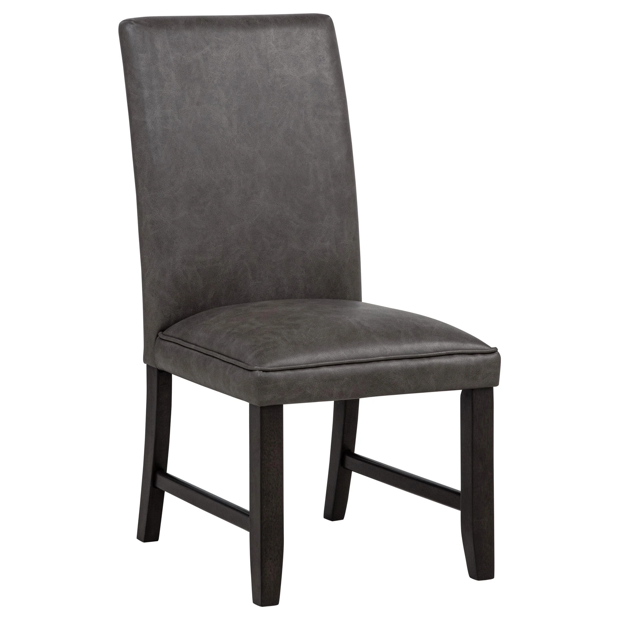Averill Faux Leather Upholstered Dining Side Chair Dark Grey (Set of 2) - Image 3