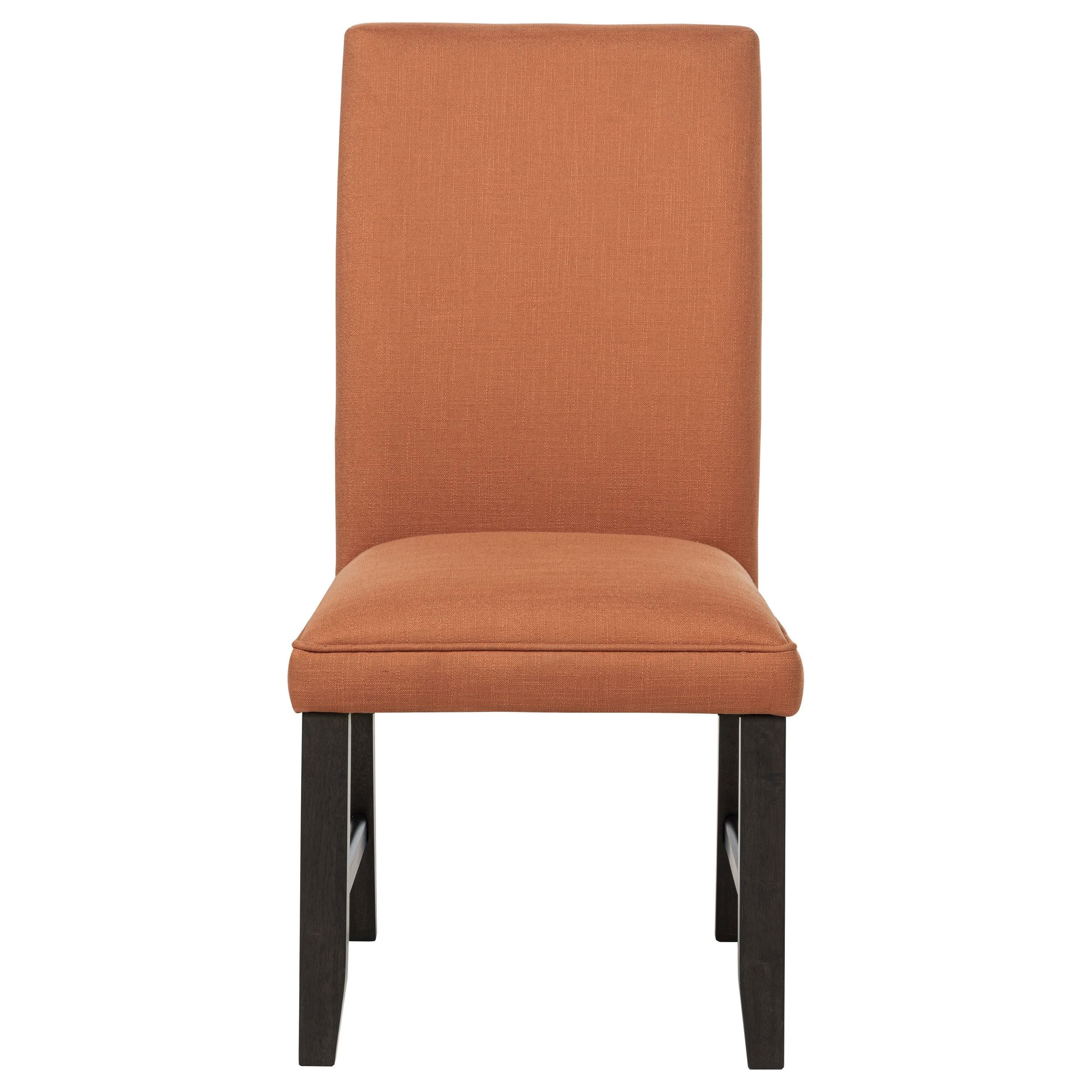 Berning Fabric Upholstered Parson Side Chair Salmon Orange (Set of 2) - Image 2