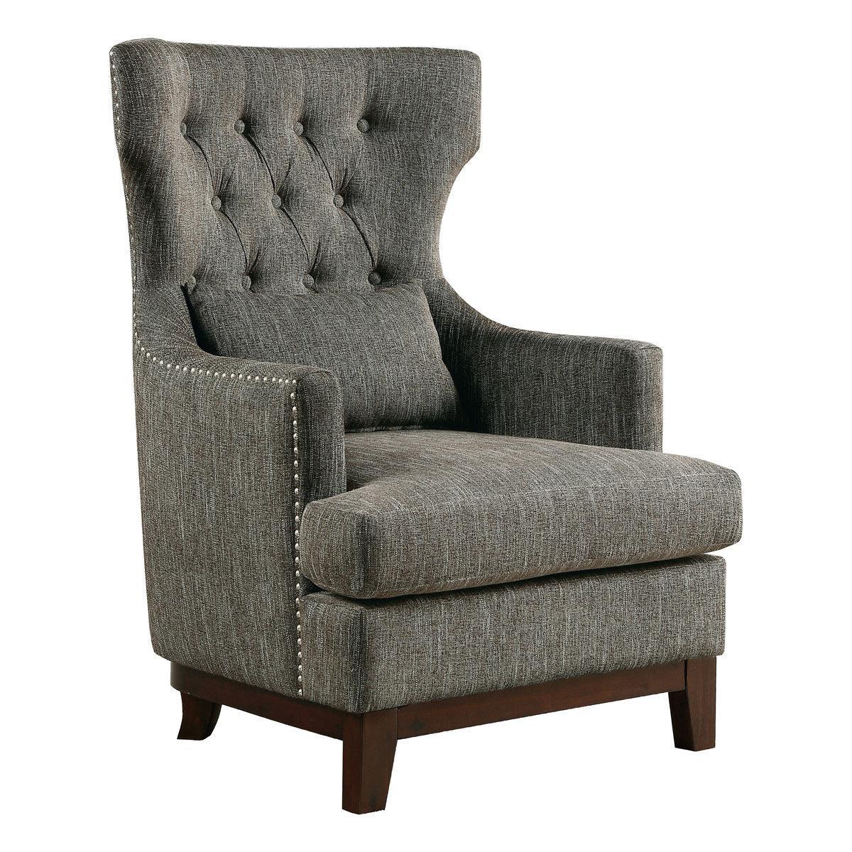 Adriano Brown Gray Fabric Tufted Accent Chair - Image 2