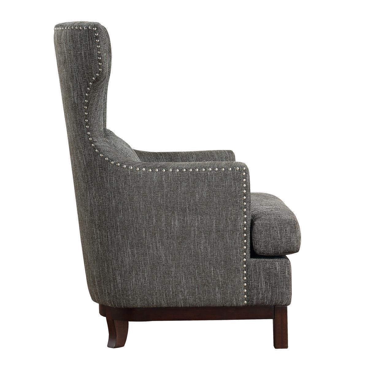 Adriano Brown Gray Fabric Tufted Accent Chair - Image 3