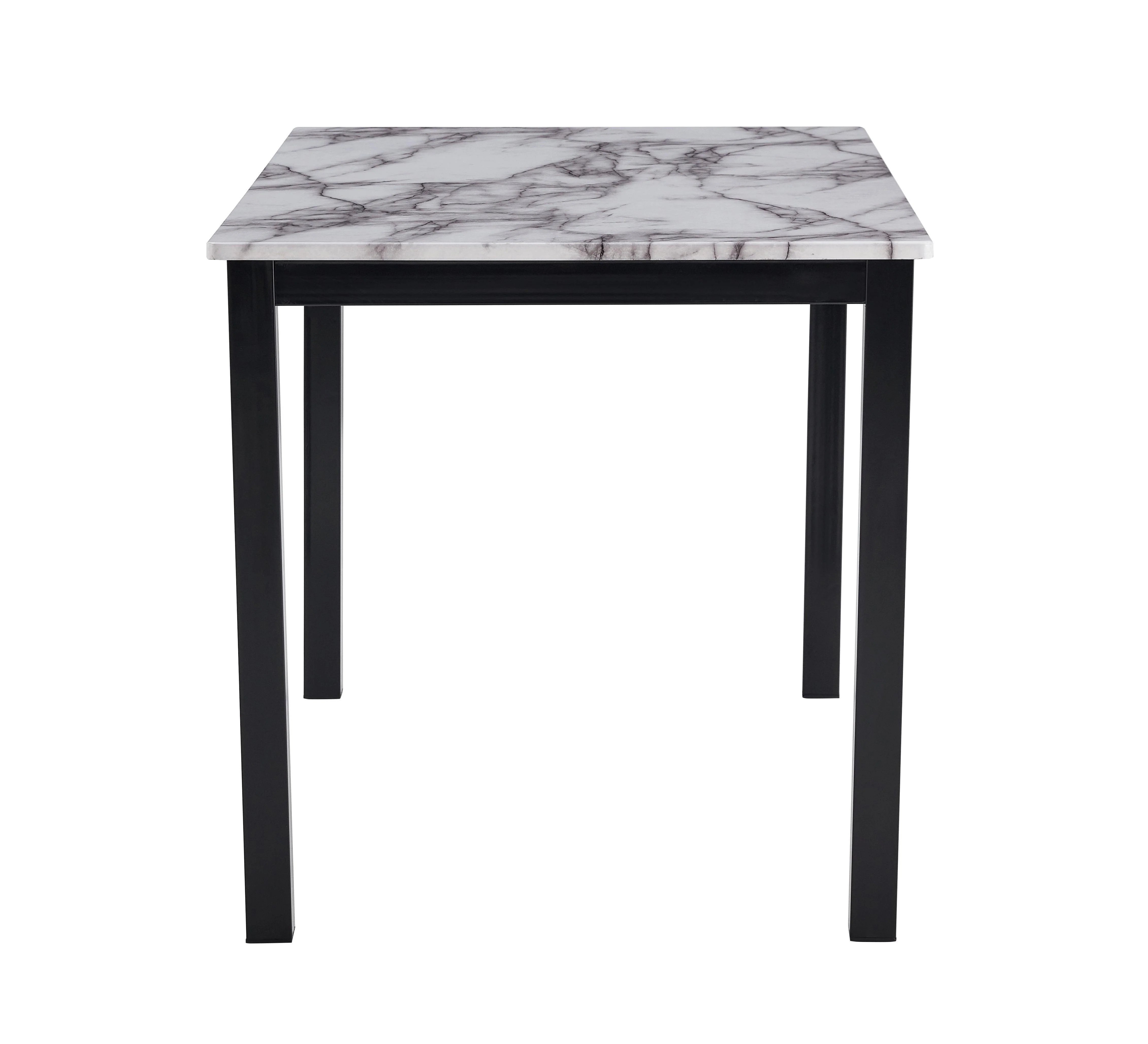 Aiden White Black Marble Rectangular Dining Room Set - Image 2