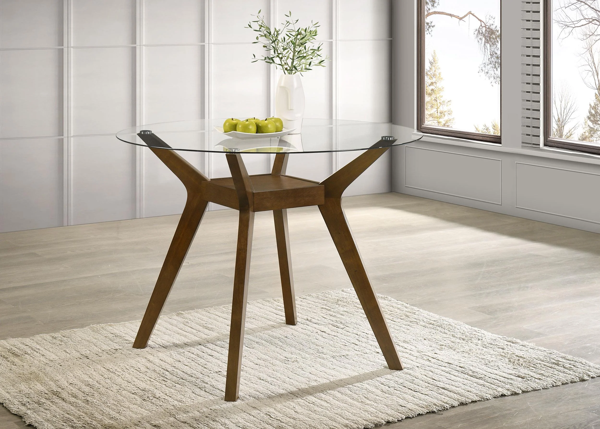 Paxton Round 48-inch Glass Top Counter Height Dining Table Brown - Image 2
